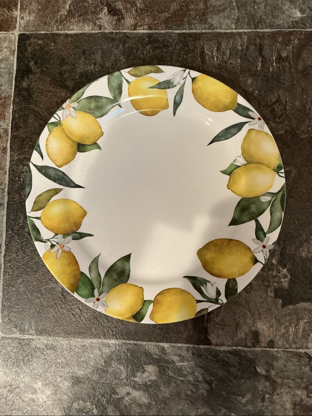 Bico Lemon 🍋Dreams ceramic dinner 4 plate features cheerful watercolor border
